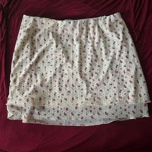 Full Tilt Cream Floral Mini Skirt